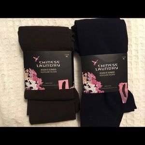 Chinese Laundry Fleece Lined Tights Size XL
